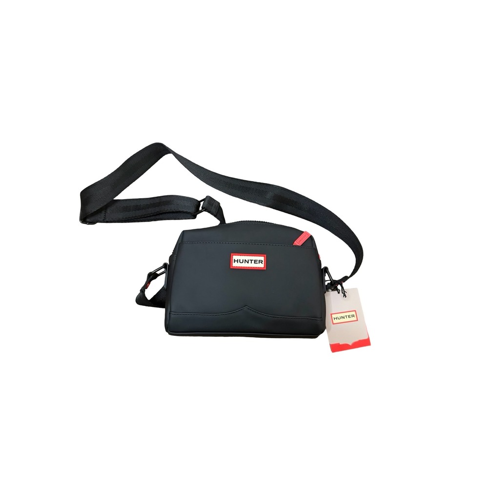 Hunter Everyday Crossbody Bag Black Rubberized Water Resistant Messenger NWT